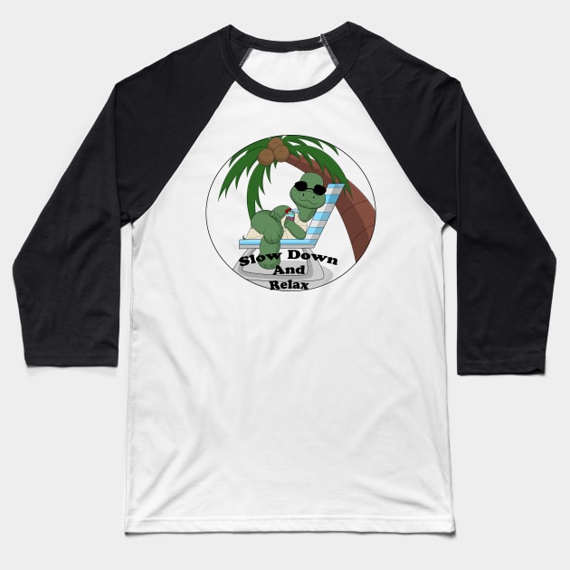 Relax, Turtle Baseball T-Shirt by Xinoni